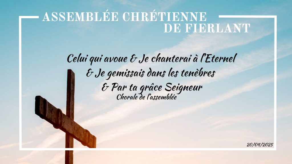 Je chanterai à l&rsquo;Eternel & Je gemissais dans les tenèbres & Celui qui avoue & Par ta grâce Seigneur
