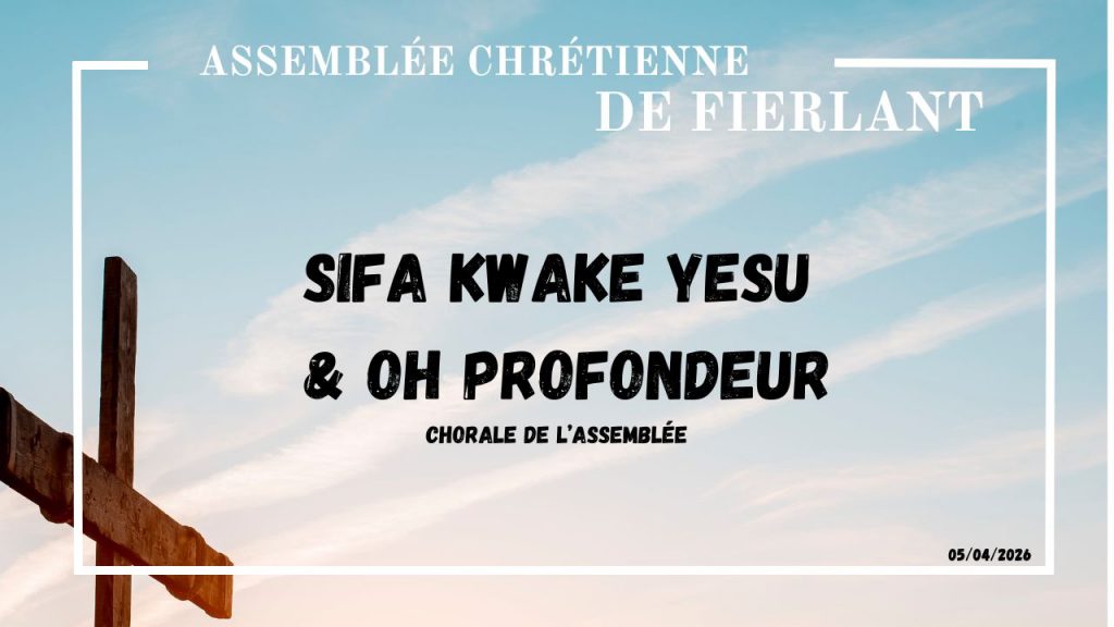 Sifa Kwake Yesu & Oh profondeur